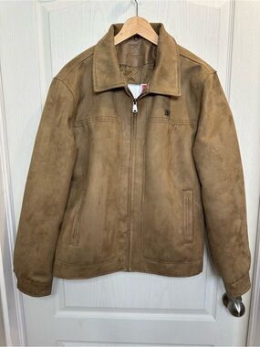 Faux Suede Brown Zip Jacket | szL